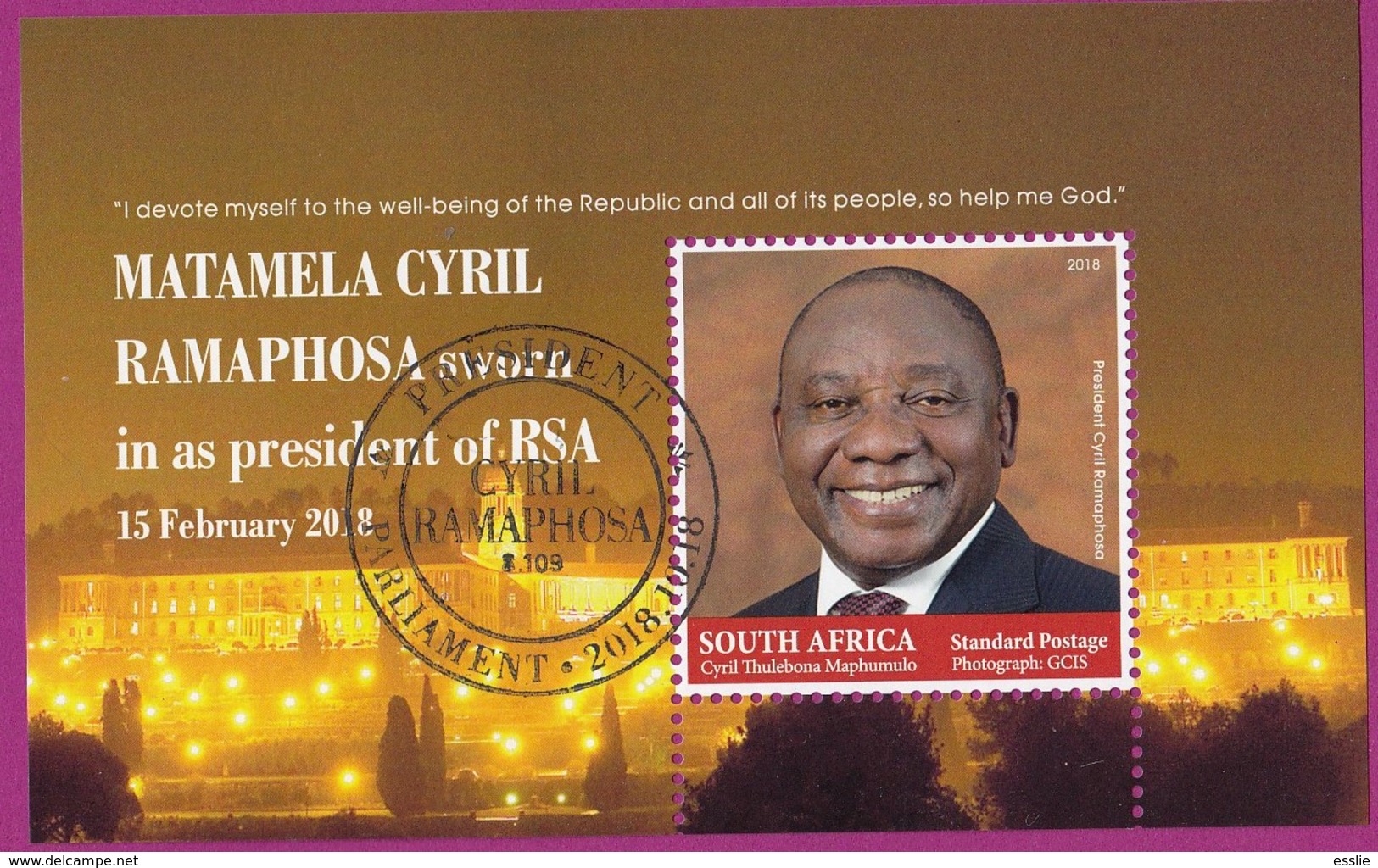 South Africa RSA - 2018 - President Matamela Cyril Ramaphosa CTO - Ongebruikt