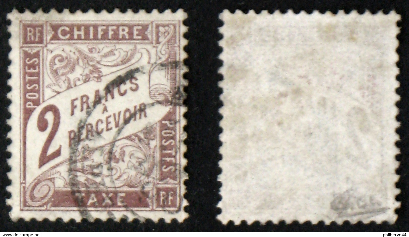 N° TAXE 26 2F MARRON TB Cote 200€ Signé Calves - 1859-1959 Oblitérés