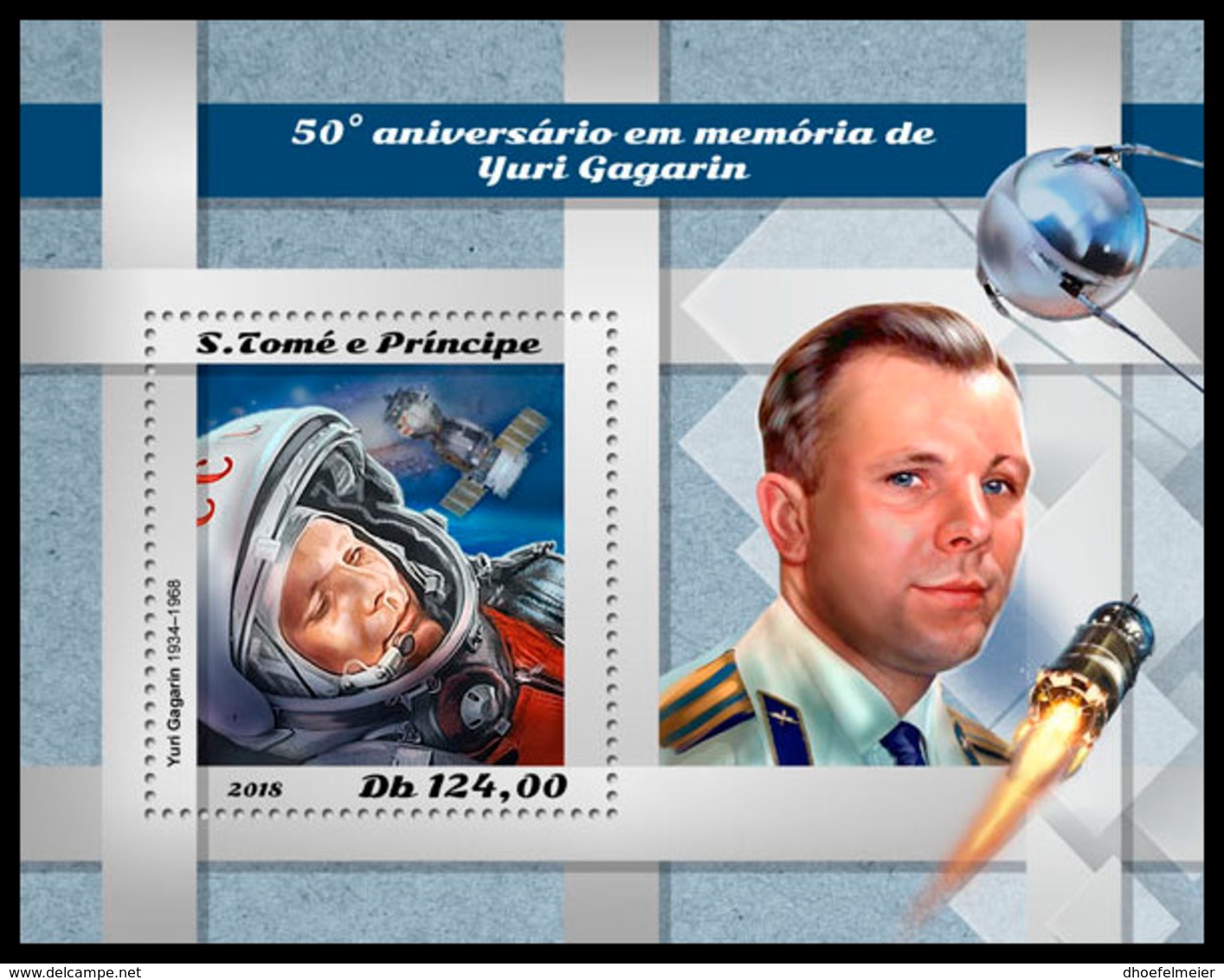 SAO TOME 2018 **MNH Yuri Gagarin Space Raumfahrt Espace S/S - IMPERFORATED - DH1850 - Africa