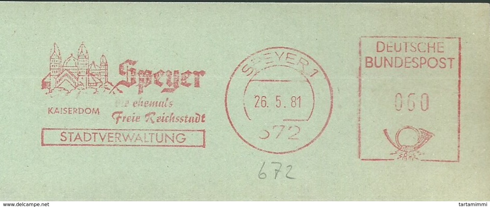EMA AFS METER STAMP FREISTEMPEL - Germany Speyer 1981 Traditional German Architecture Houses Buildings Churchs - Altri & Non Classificati