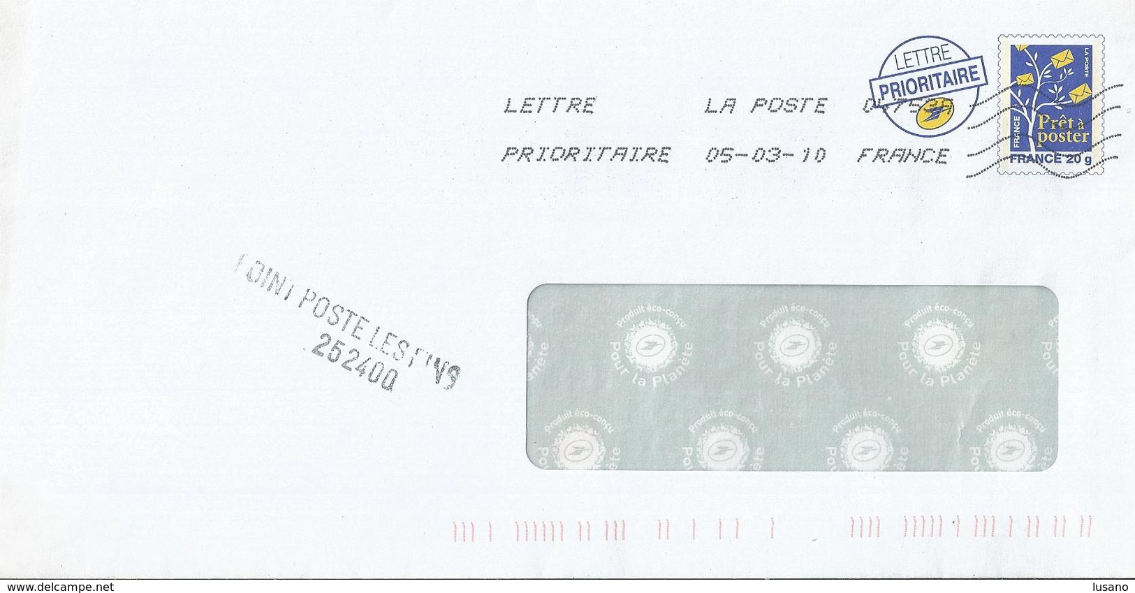 Entier Postal Avec Cachet Manuel "Point Poste Les Fins 252400 - Cachets Manuels