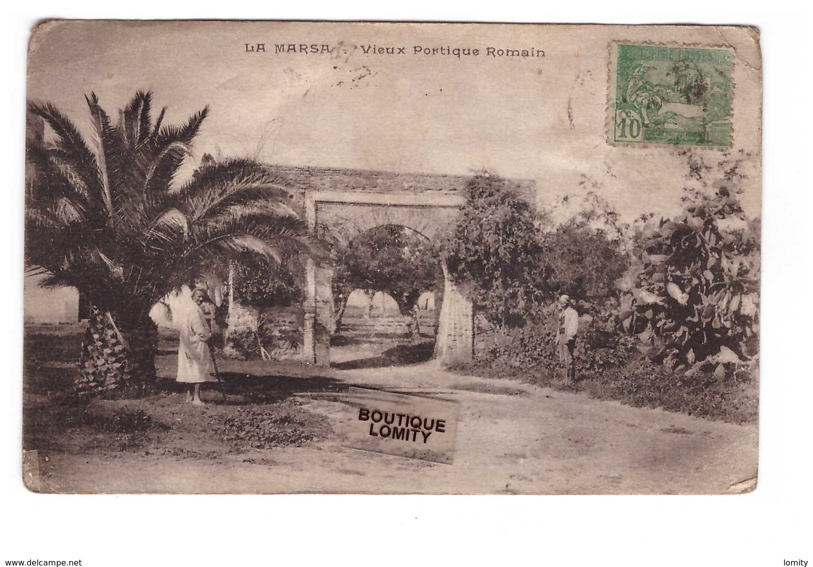 Tunisie La Marsa Vieux Portique Romain + Timbre  Cachet Tunis 1924 - Tunisie