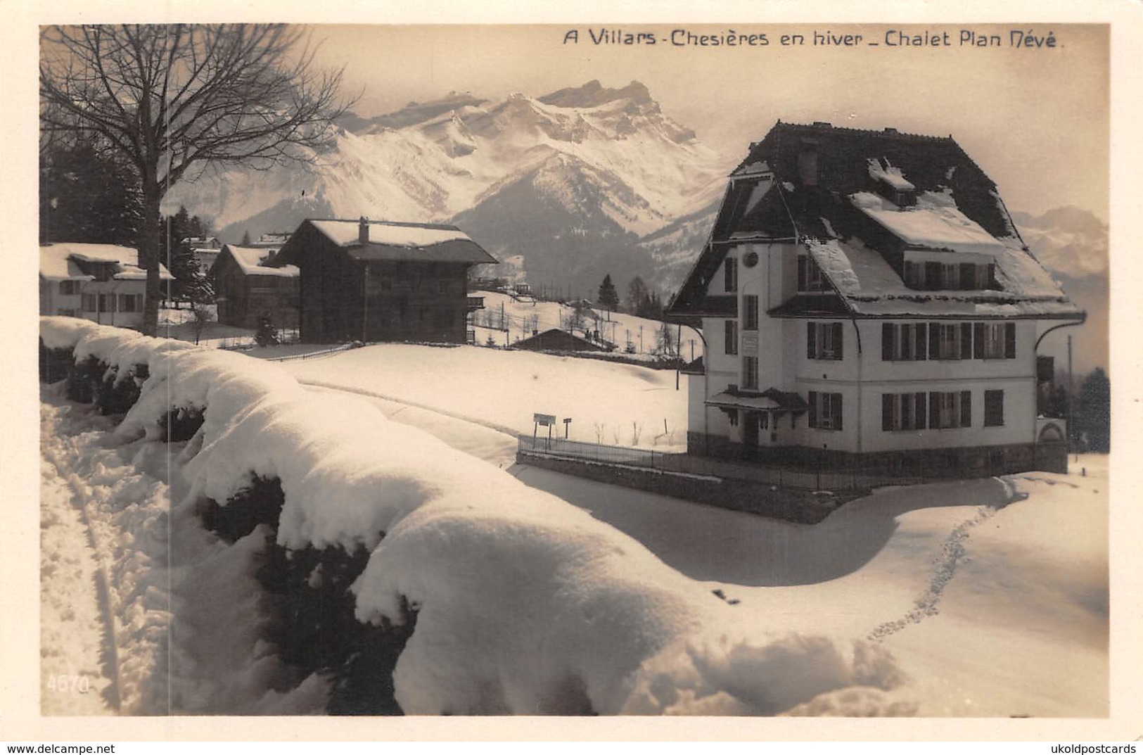 CPA  Suisse,  VILLARS, Chesieres En Hiver, Chalet Plan Neve,  Carte Photo, - Other & Unclassified