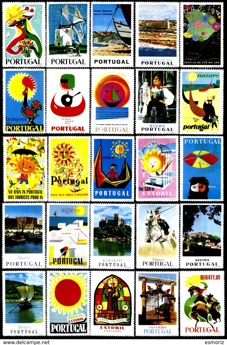 PORTUGAL, Vinhetas Tutísticas, F/VF - Neufs