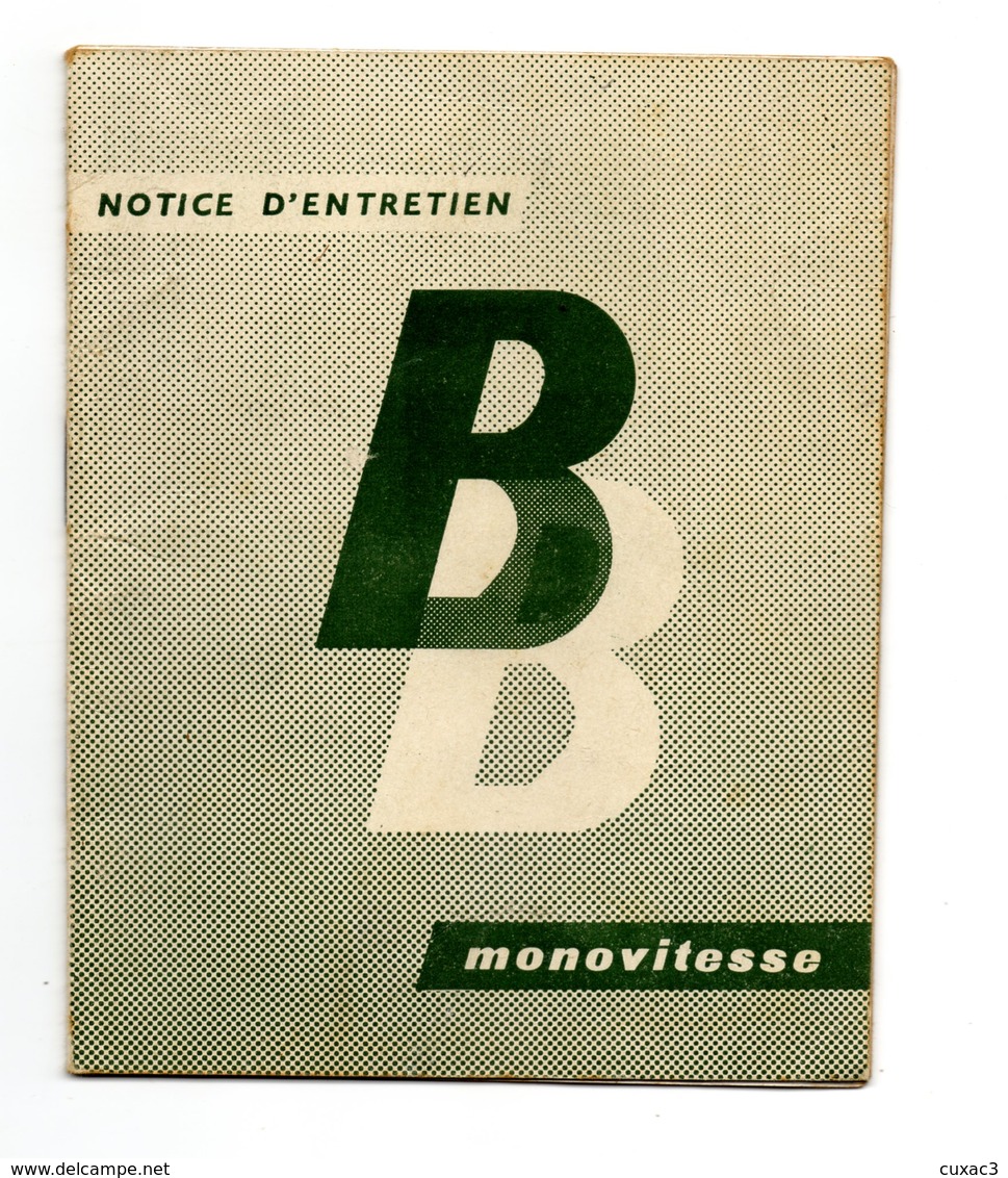 Notice D'entretienBB Monovitesse - Les Cyclomoteurs - Moto