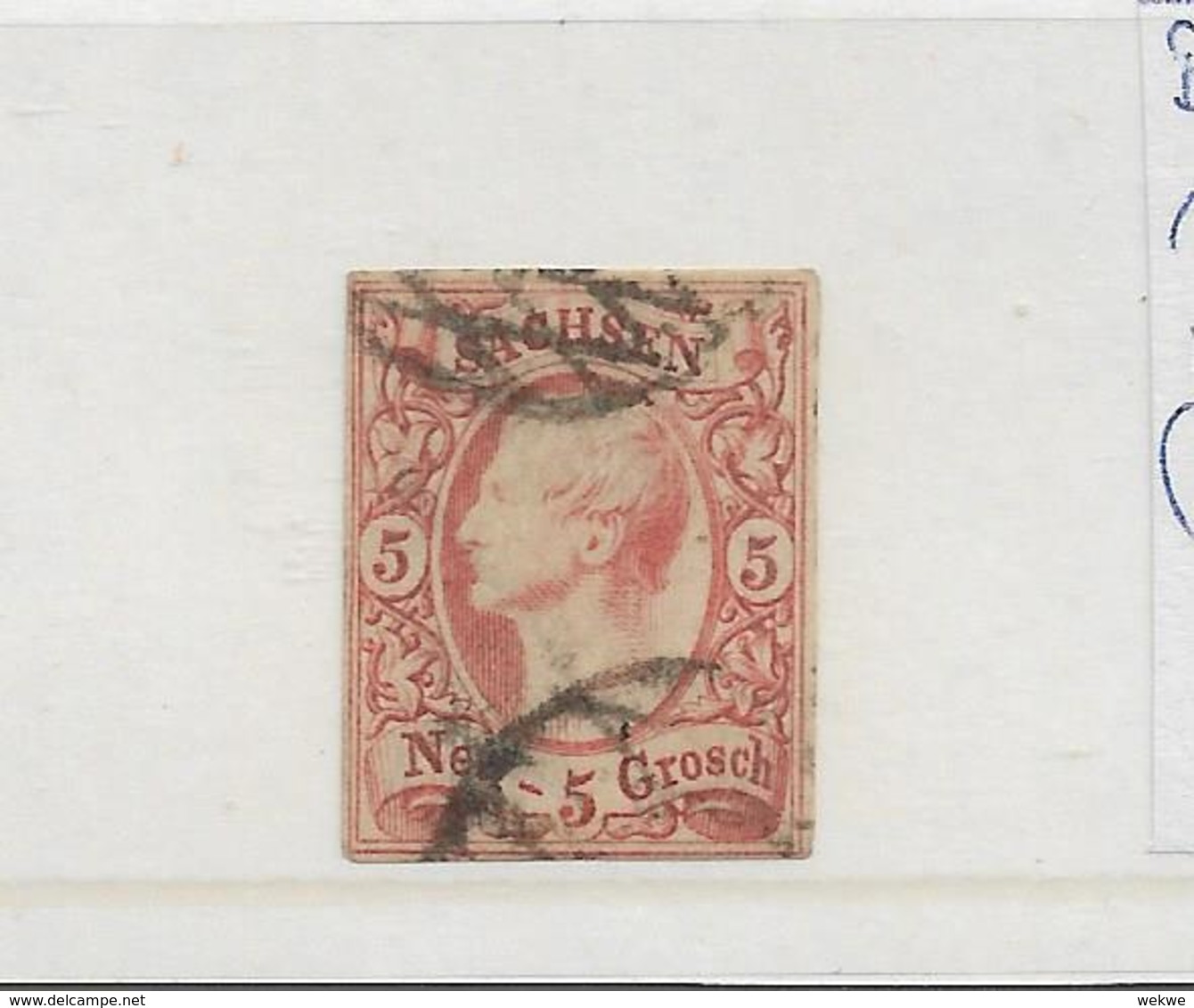 D-Sac075 / Sachsen - Mi.Nr. 12b, Nr. -stempel (2 X) (geprüft) - Sachsen