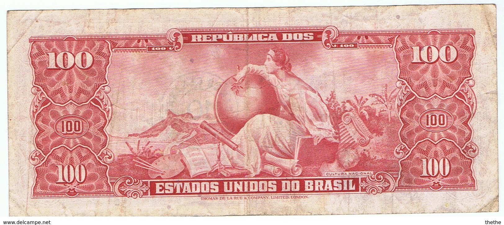 BRESIL - 100 Cruzeiros - Surcharge 10 Centavos - Brésil