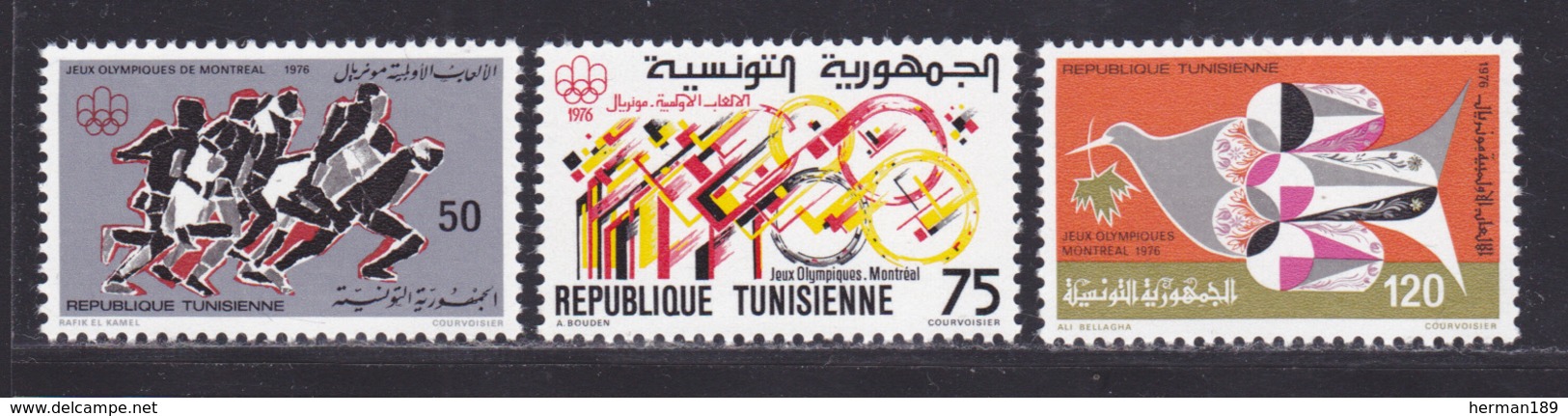 TUNISIE N°  833 à 835 ** MNH Neufs Sans Charnière, TB (D7934) Jeux Olympiques à Montréal - 1976 - Tunisie (1956-...)