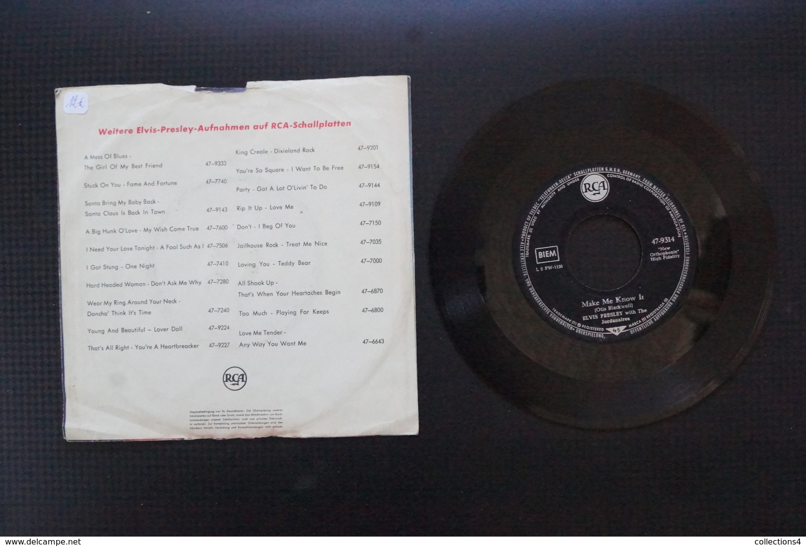 ELVIS PRESLEY O SOLE MIO SP ALLEMAND 1960 VALEUR + - Rock