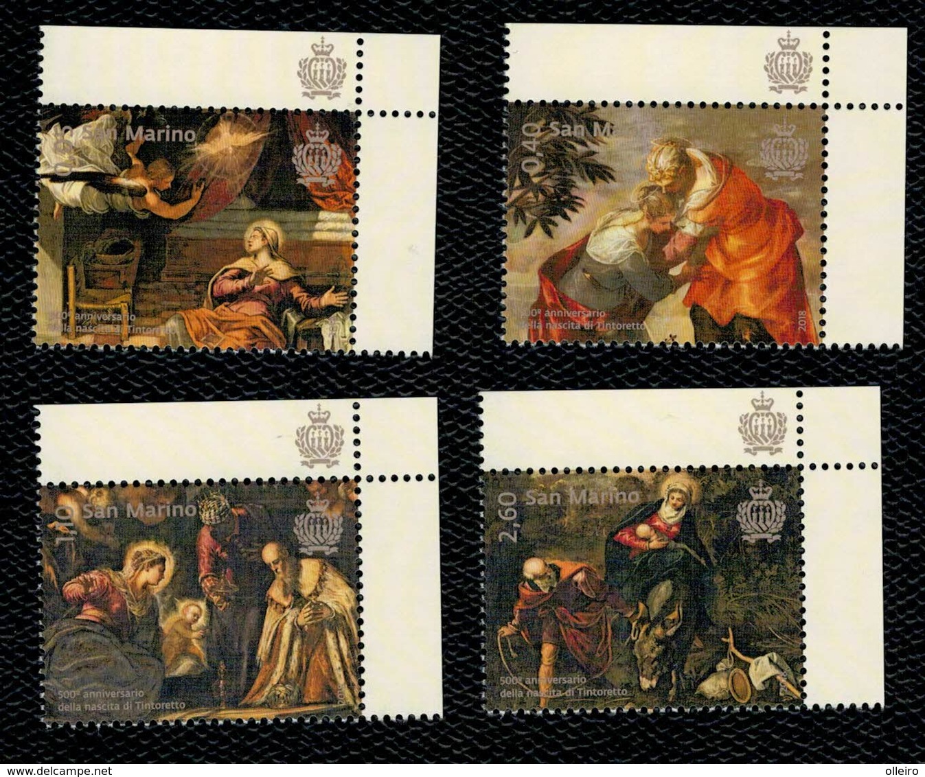 San Marino 2018 500° Anniversario Nascita Del Tintoretto 4v Complete Set ** MNH - Nuovi