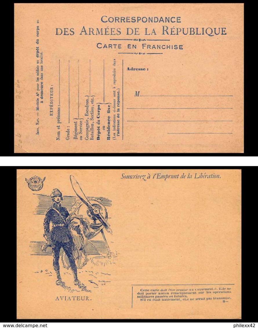 42657 Carte Postale En Franchise Modele A2 Aviateur Neuve 1 COIN RECOLLE Illustrée Verso Guerre 1914/1918 War Postcard - WW I