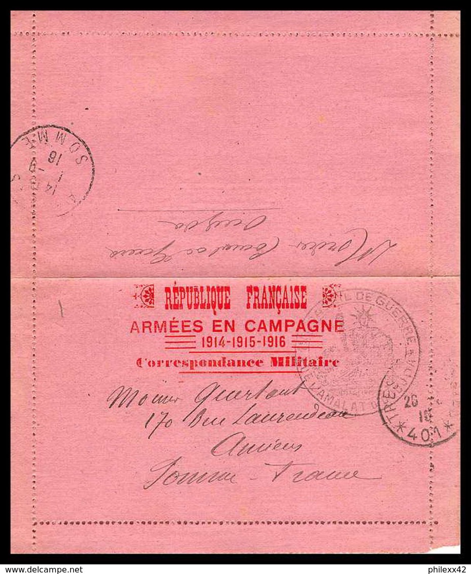 42689 Carte Lettre En Franchise En Campagne Maroc Oudjda Conseil De Guerre Secteur 401 1916 Guerre 1914/1918 War Cover - Guerre De 1914-18