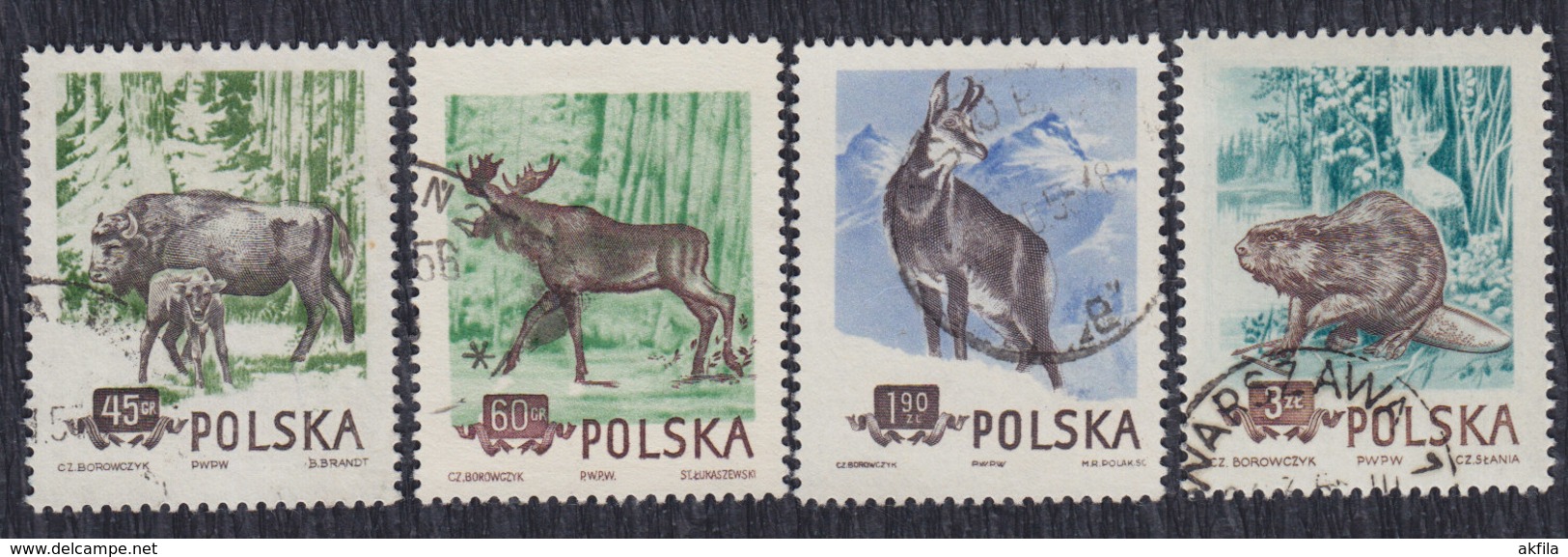 Poland 1954 Animals - Fauna, Used (o) Michel 685-688 - Usados