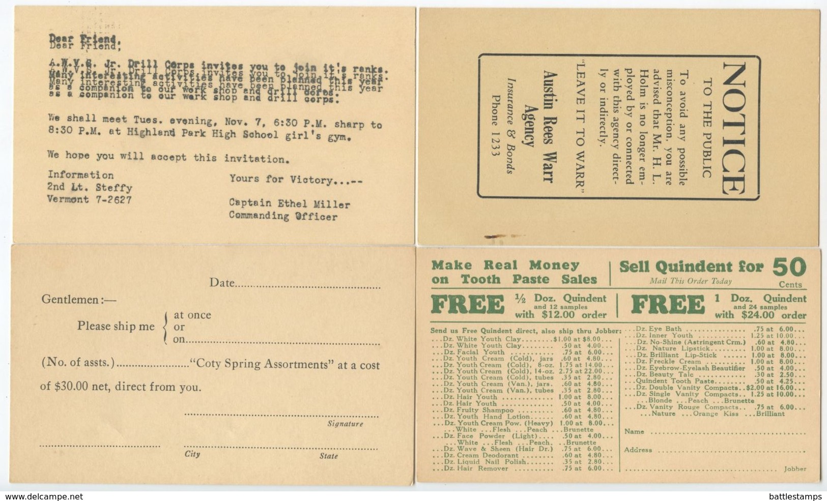 United States 1910‘s-50‘s 12 Unused UX27 Preprinted Postal Cards, Misc. Businesses - 1901-20