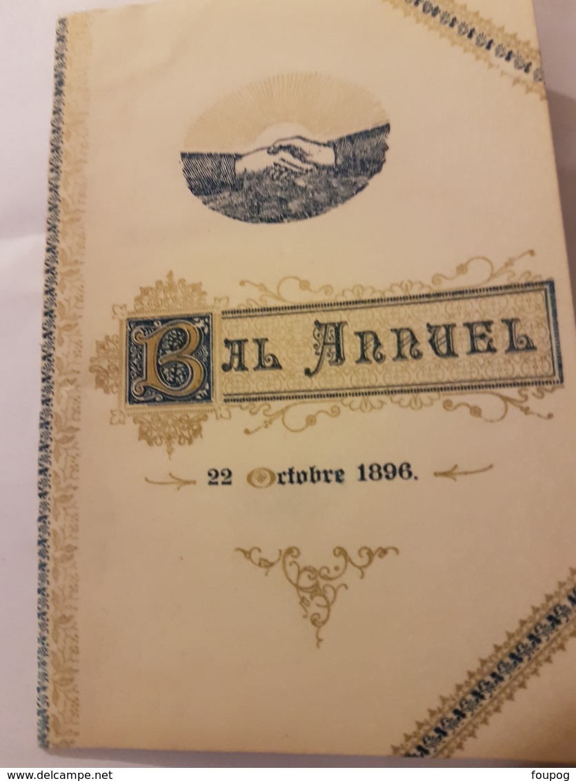 CARNET DE BAL 22 OCTOBRE 1896 BAL ANNUEL UNION COMMERCIALE ET INDUSTRIELLE COURBEVOIE 92 - Programmi