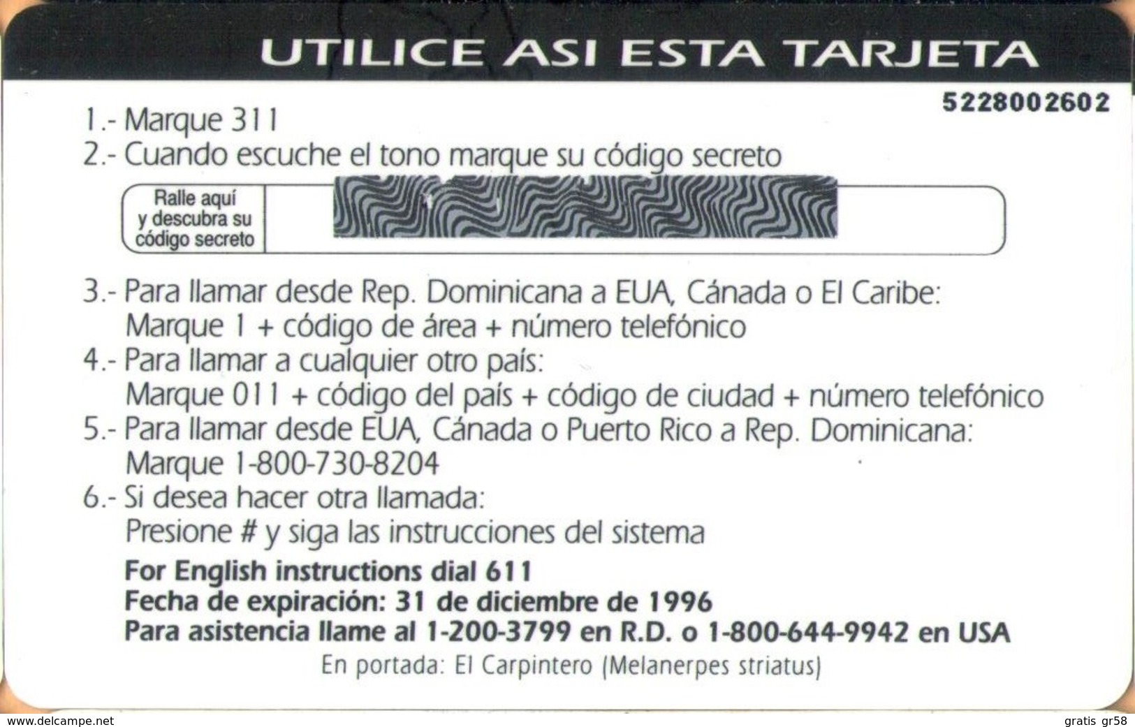 Dominicana - DMC002, El Carpintero, Edition 1995, Birds, 25 $, 1995, Mint / Unused - Dominicaine
