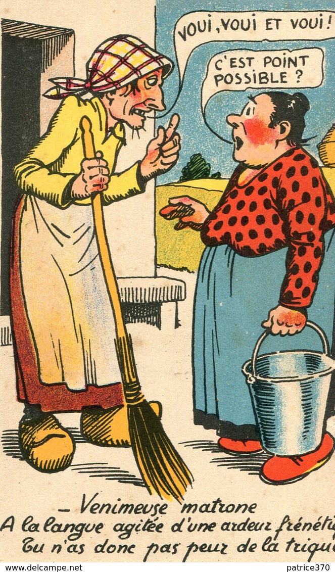 Venimeuse Matrone A La Langue Agitée D'une Ardeur Frénétique Tu N'as Donc Pas Peur De La Trique ? Illustré Humour - 1900-1949