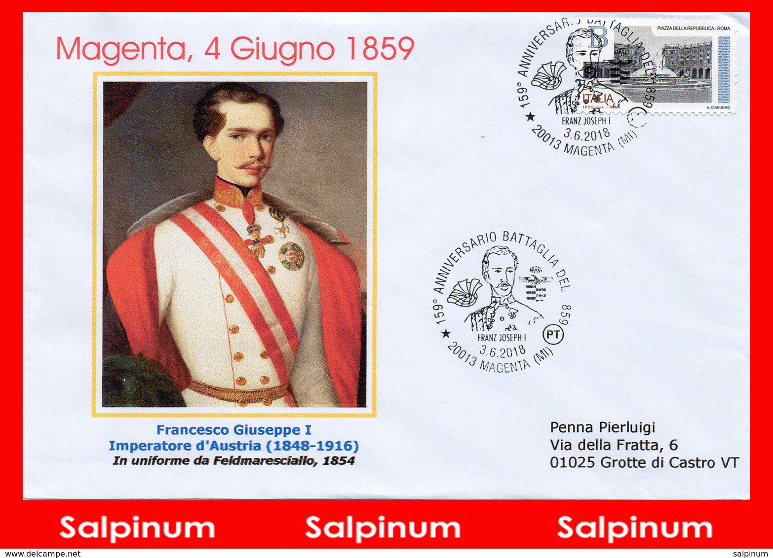 ANNULLO ANNIVERSARIO 159° MAGENTA - 2011-20: Storia Postale