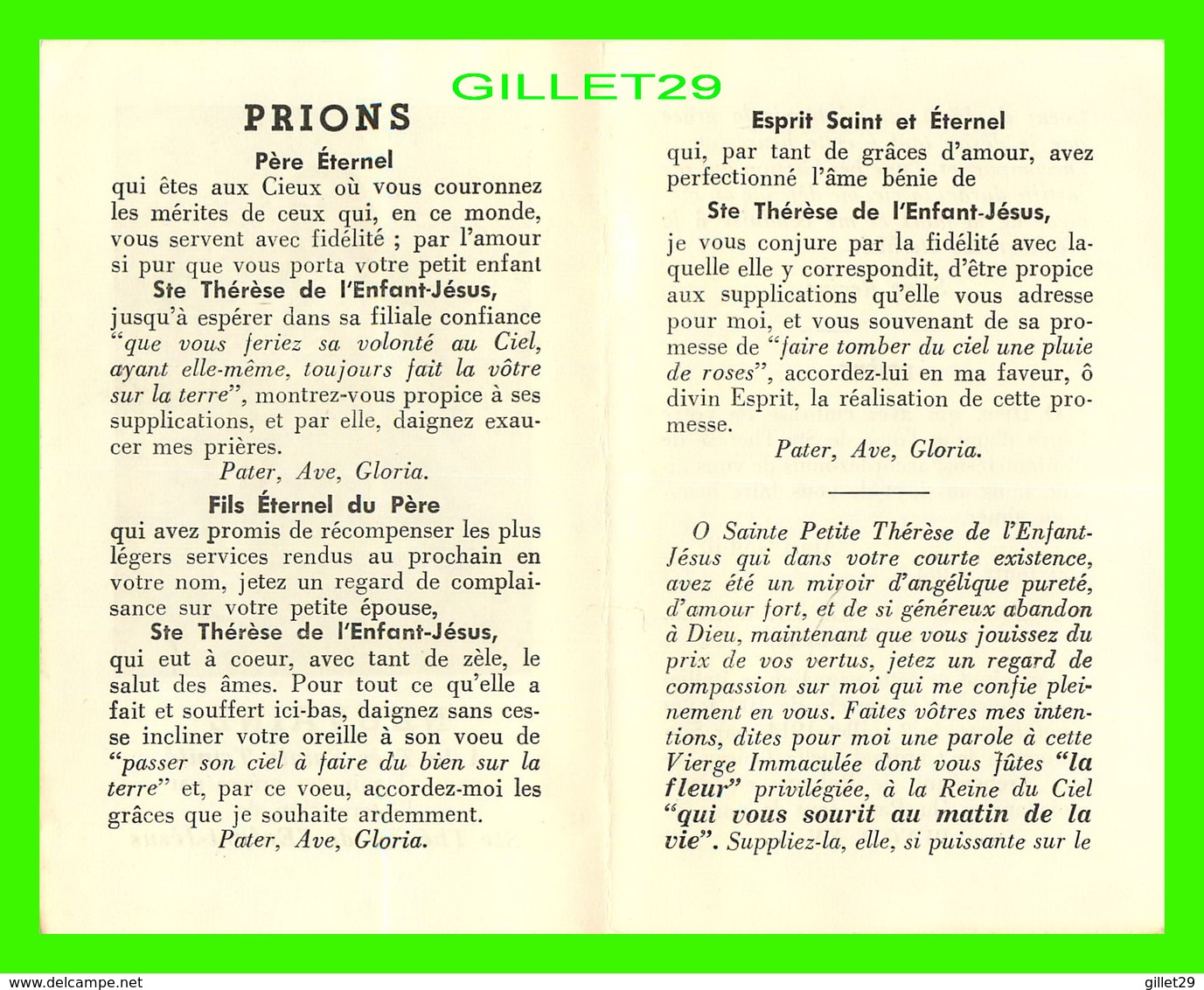 RELIGIONS - STE THÉRÈSE DE L'ENFANT-JÉSUS - NEUVAINE À LA TRÈS SAINTE TRINITÉ EN 1914 - 4 PAGES - Saints