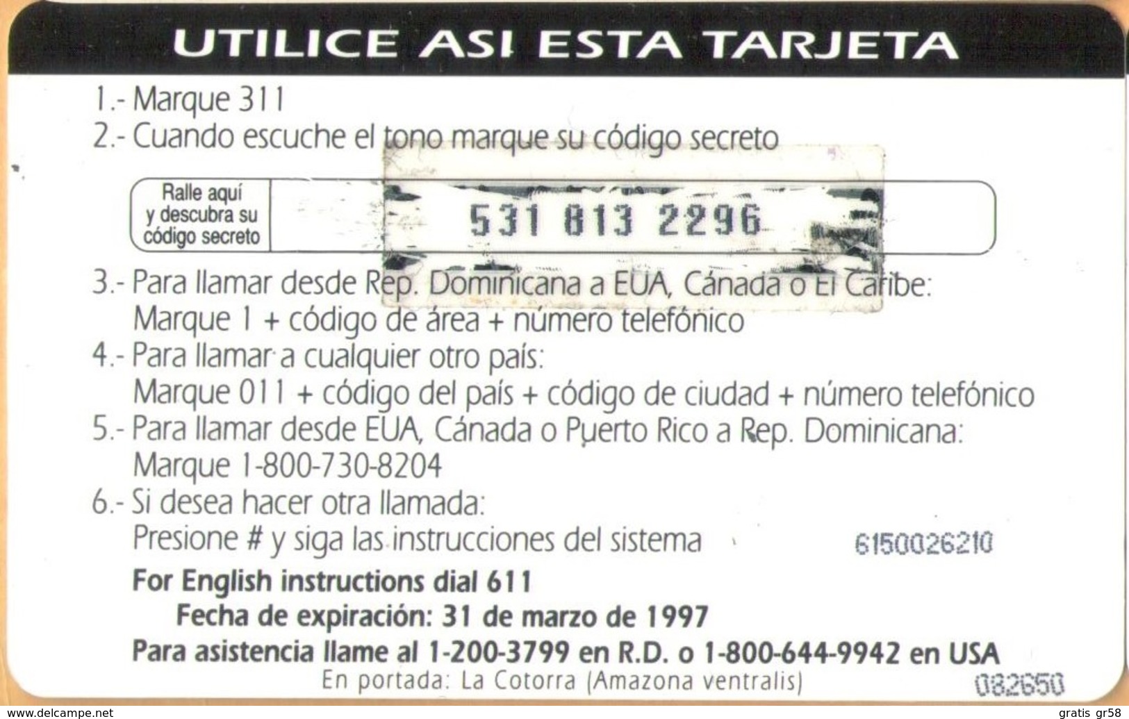 Dominicana - DMC007, ELa Cotorra Parrot, Edition 1996, Birds, 45 $, 1996, Used As Scan - Dominicaanse Republiek