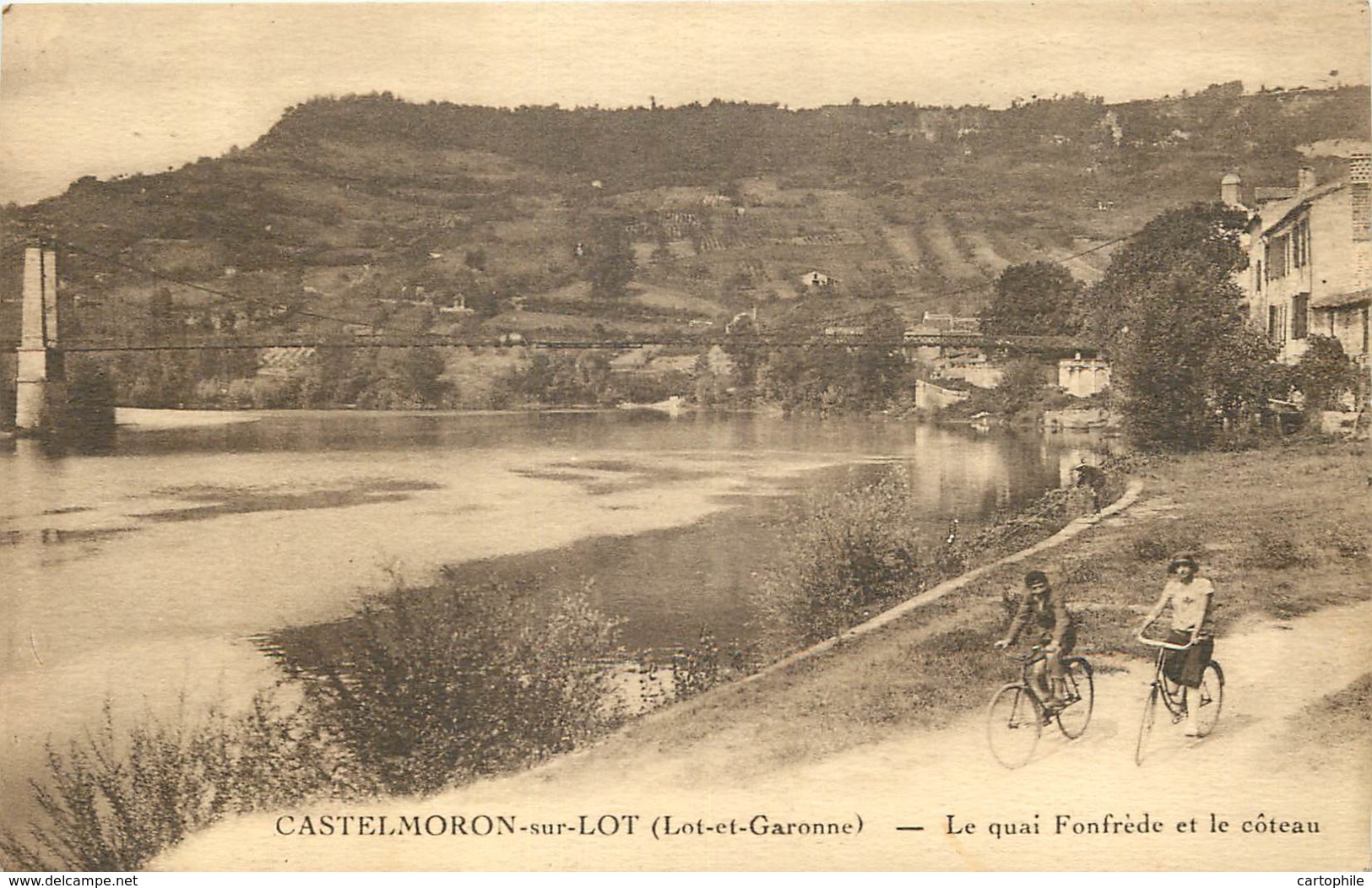 47 - CASTELMORON SUR LOT - Le Quai Fonfrede Et Le Coteau En 1929 - Castelmoron