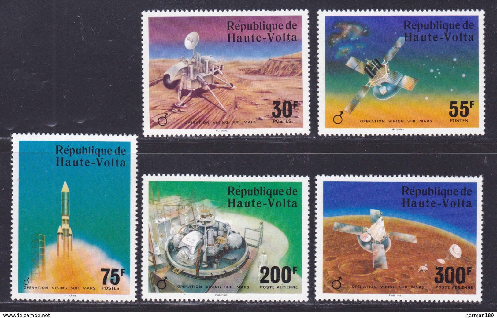 HAUTE-VOLTA N°  388 à 390, AERIENS 208 & 209 ** MNH Neufs Sans Charnière, TB (D7936) Cosmos, Viking Sur Mars - 1976 - Haute-Volta (1958-1984)
