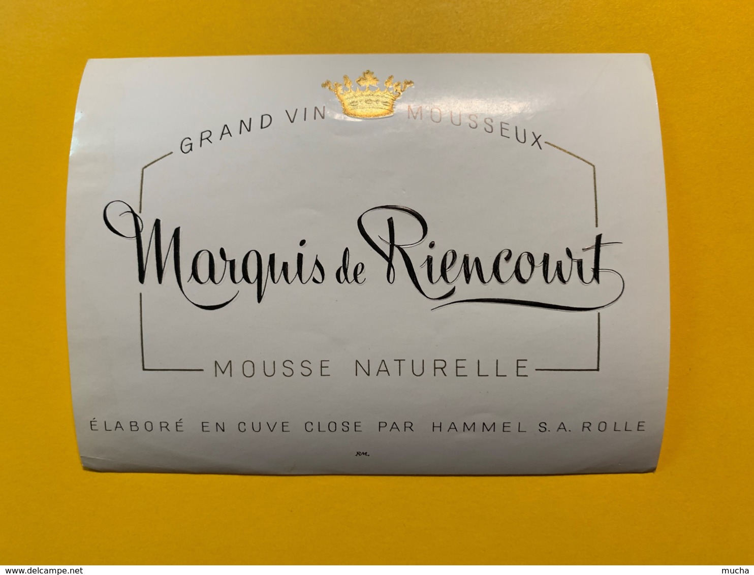 9293 - Grand Vin Mousseux Marquis De Riencourt 3 étiquettes - Autres & Non Classés