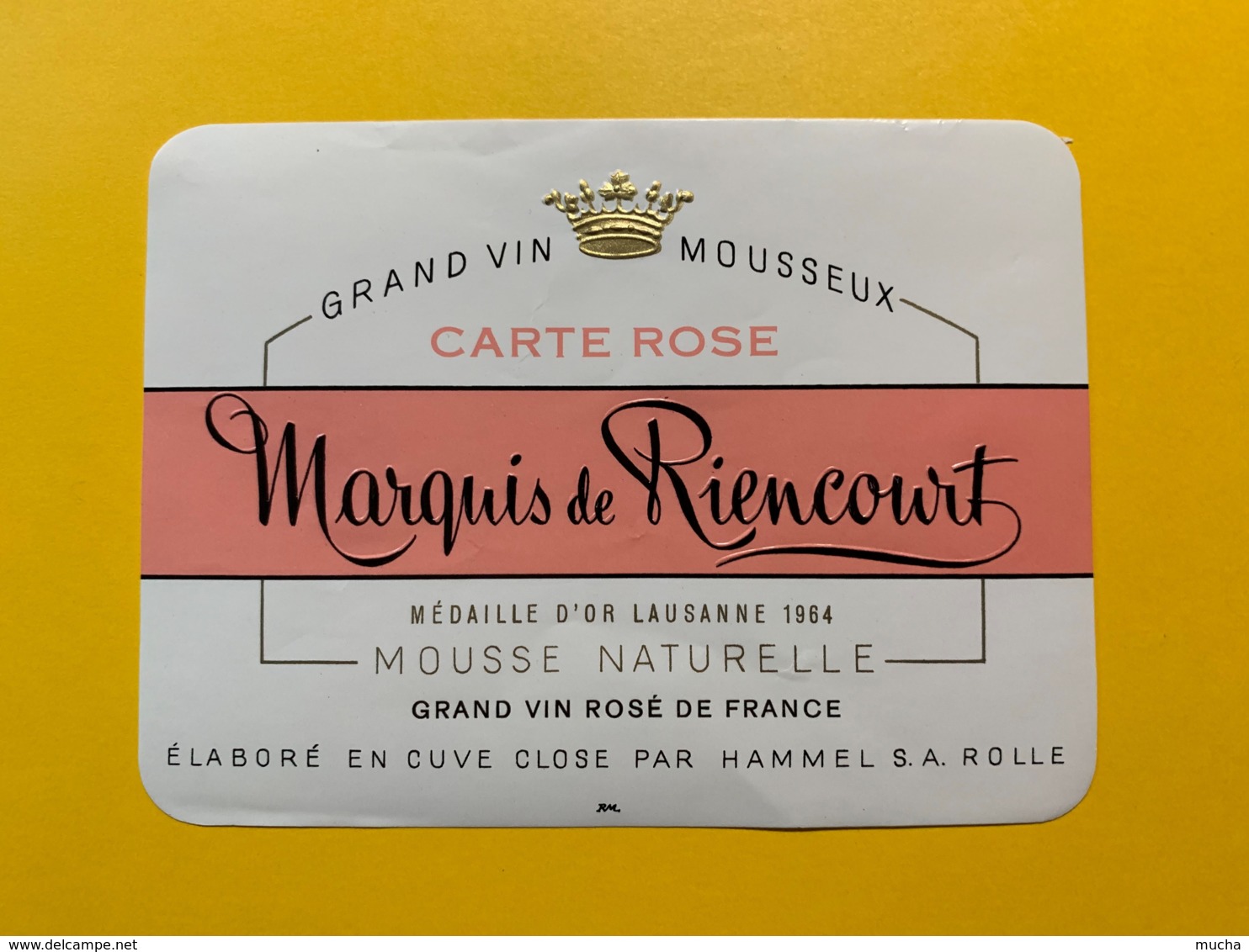 9293 - Grand Vin Mousseux Marquis De Riencourt 3 étiquettes - Autres & Non Classés