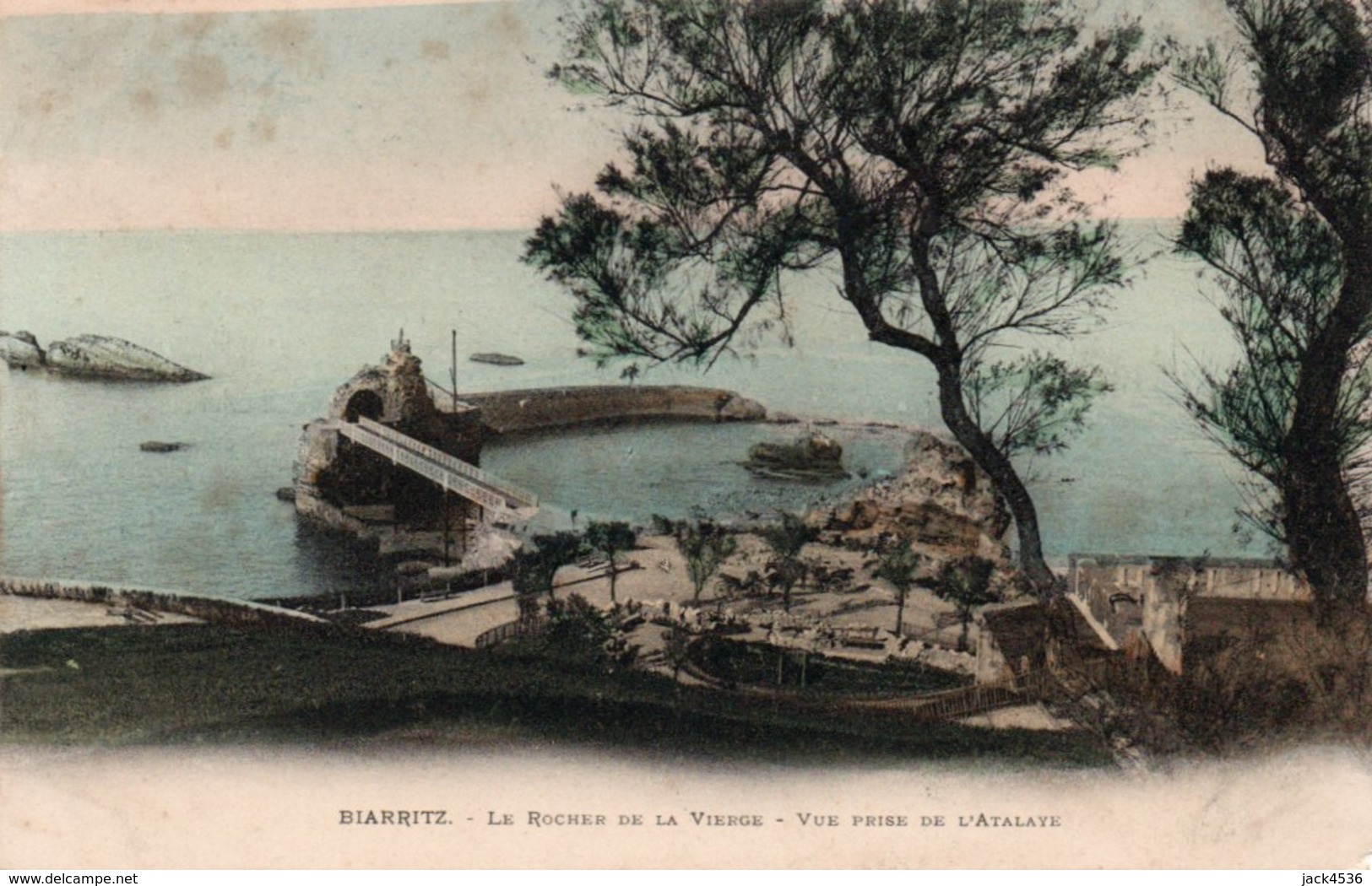 Carte Postale Ancienne - Non Circulé - Dép. 64 - BIARRITZ - Rocher De La VIERGE Vue De L' ATALAYE - Biarritz