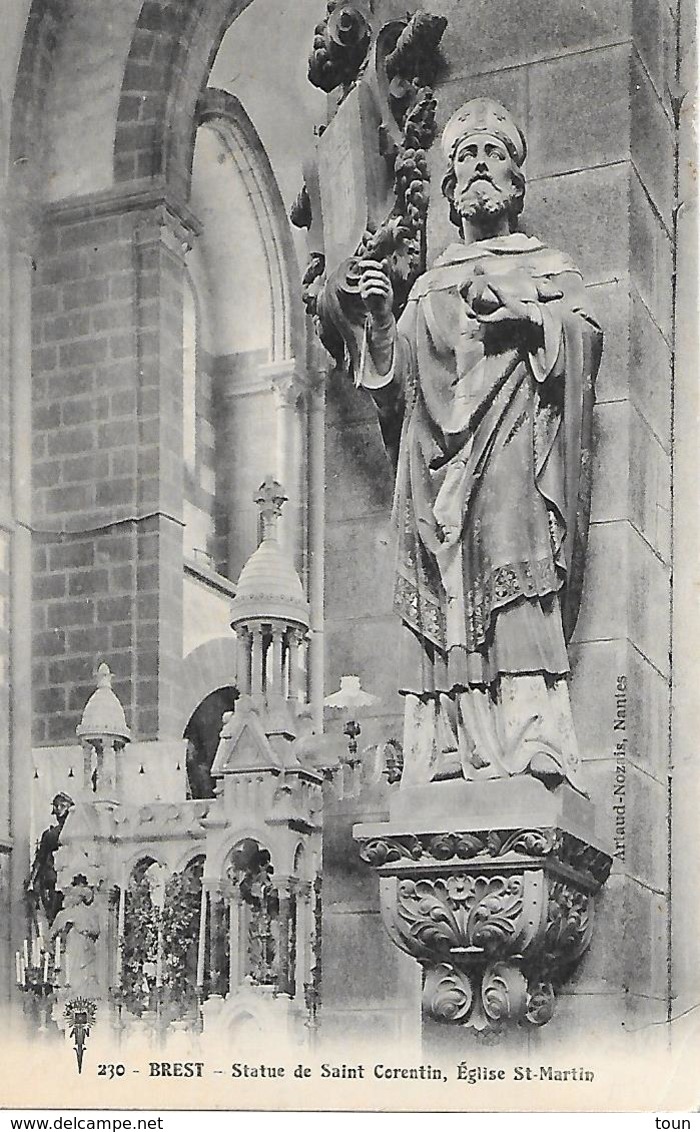 Brest - Statue De Saint Corentin, Eglise Saint-Martin - Brest