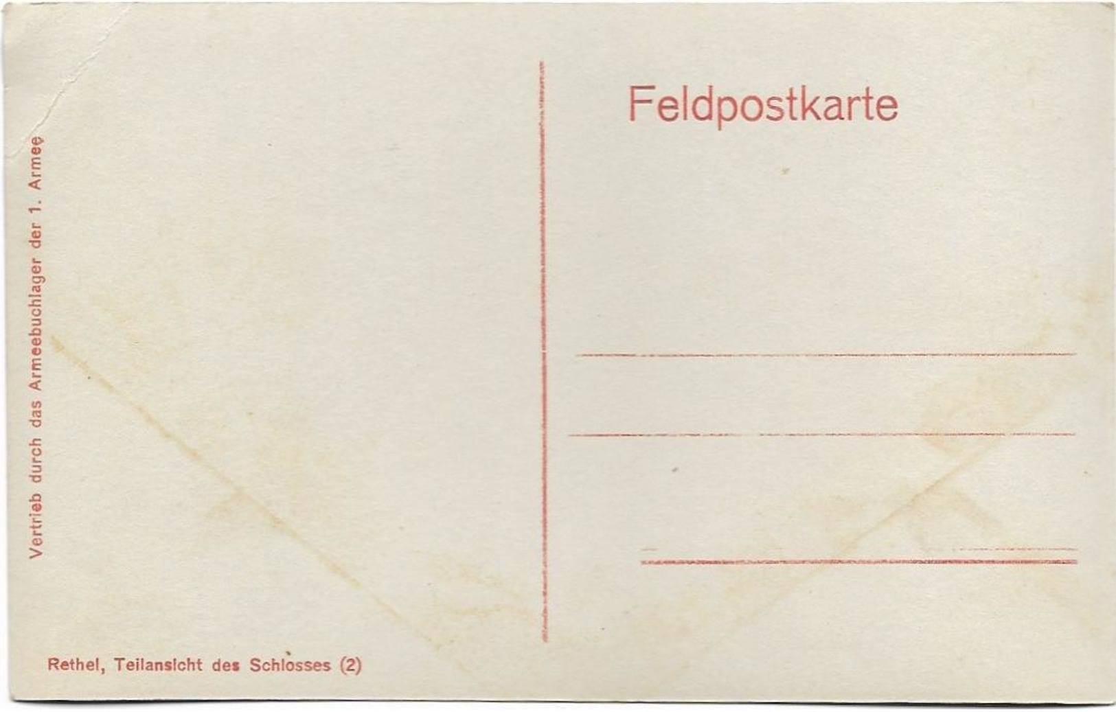 Foto AK Rethel Teilansicht Des Schlosses Feldpostkarte Ca. 1915 Chateau - Guerre 1914-18