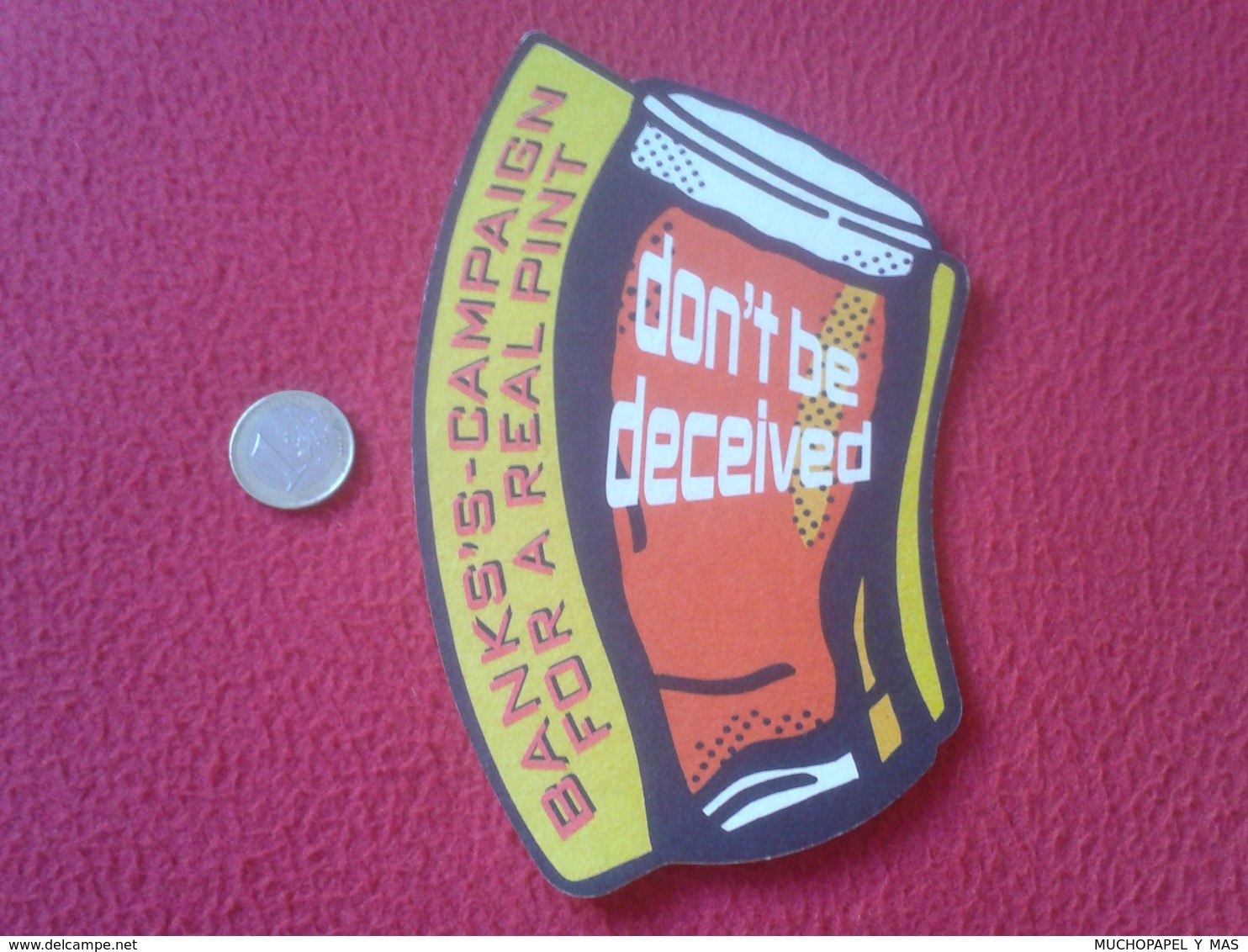 POSAVASOS COASTER MAT TROQUELADO BANK'S-CAMPAIGN FOR A REAL PINT CERVEZA LAGER BIER BEER LA BIÈRE UK ? UNITED KINGDOM ? - Portavasos