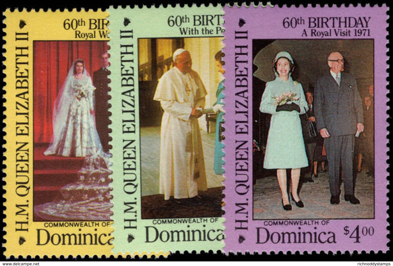 Dominica 1986 Queens 60th Birthday Unmounted Mint. - Dominica (1978-...)