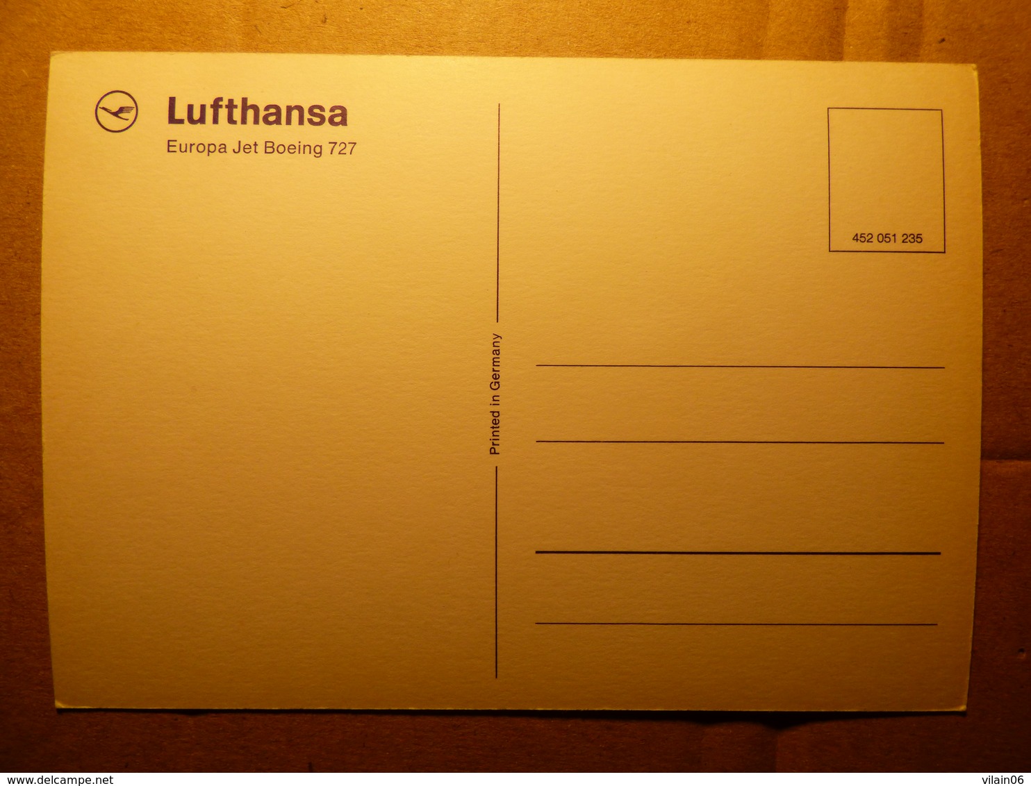 AIRLINE ISSUE / CARTE COMPAGNIE         LUFTHANSA  B 727 - 1946-....: Modern Era