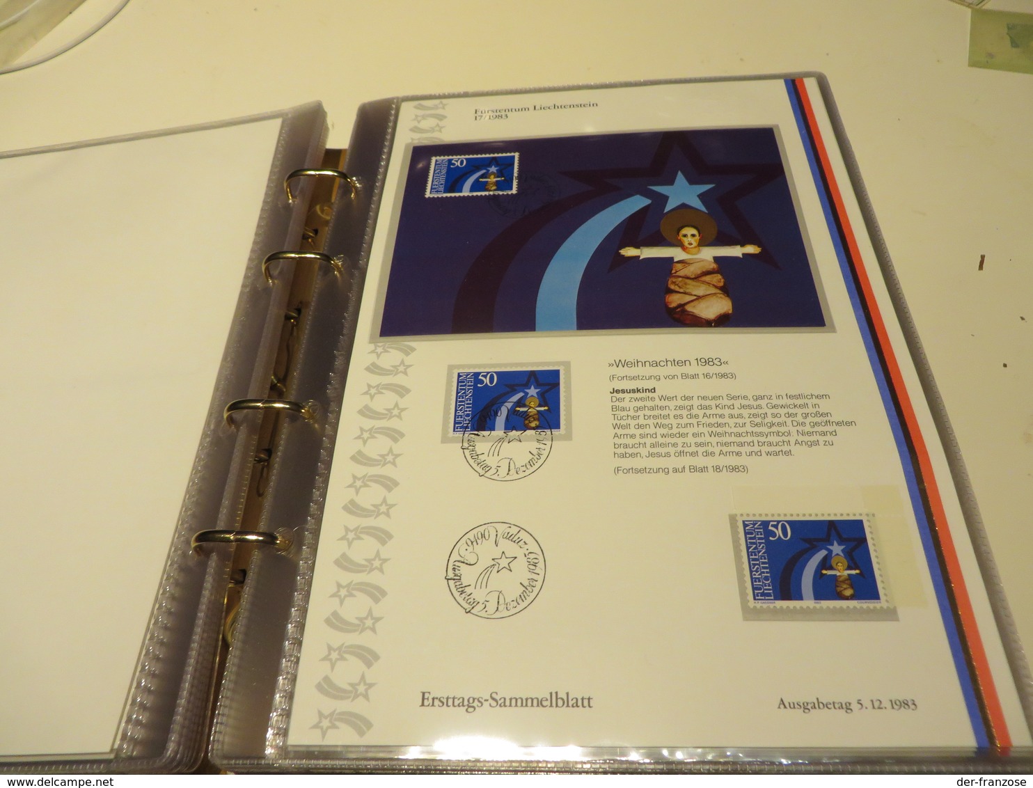 LIECHTENSTEIN  Posten  ERSTAGS - SAMMELBLÄTTER  in SCHUTZHÜLLEN  im BINDER  mit  SCHUBER