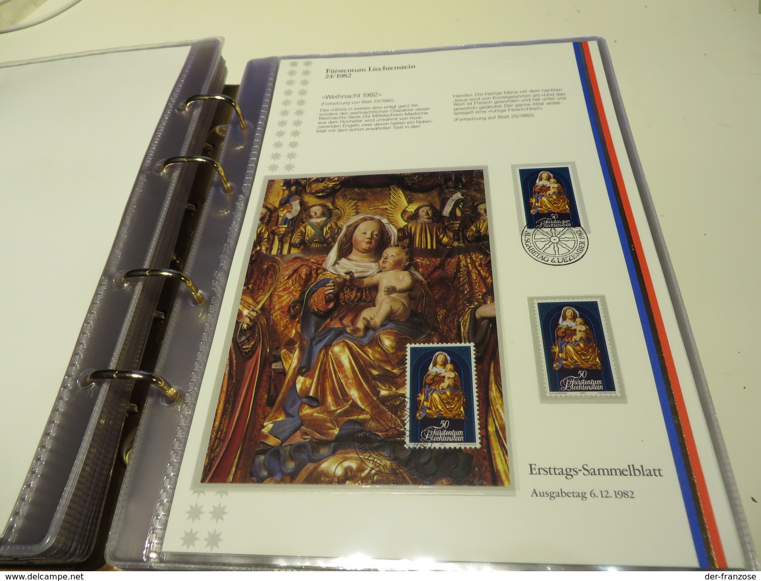 LIECHTENSTEIN  Posten  ERSTAGS - SAMMELBLÄTTER  in SCHUTZHÜLLEN  im BINDER  mit  SCHUBER