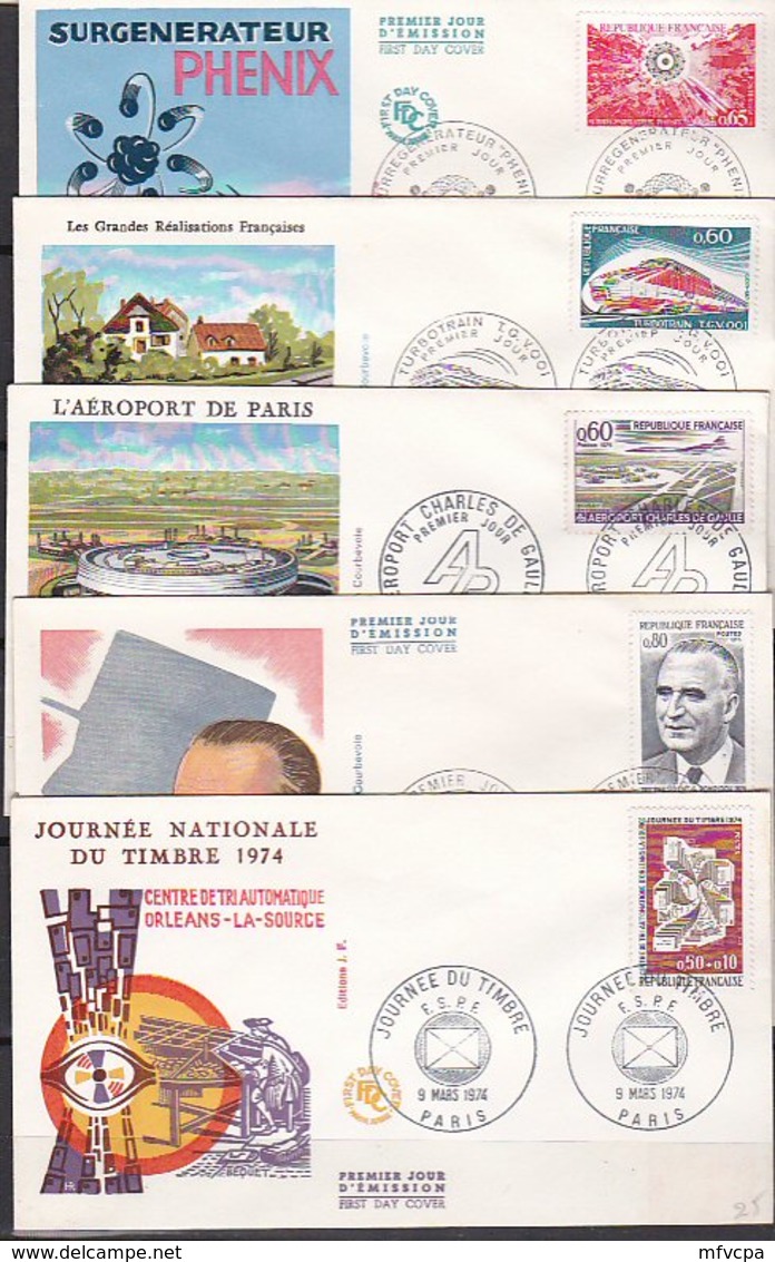 Ar3769 5 FDC   Année 1974/ Env. Illustrées - 1970-1979