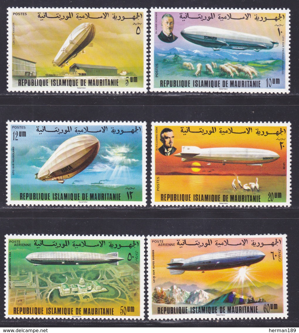 MAURITANIE N°  350 à 353, AERIENS 170 & 171 ** MNH Neufs Sans Charnière, TB (D7945) 70 Ans Du 1er Zeppelin - 1976 - Mauretanien (1960-...)
