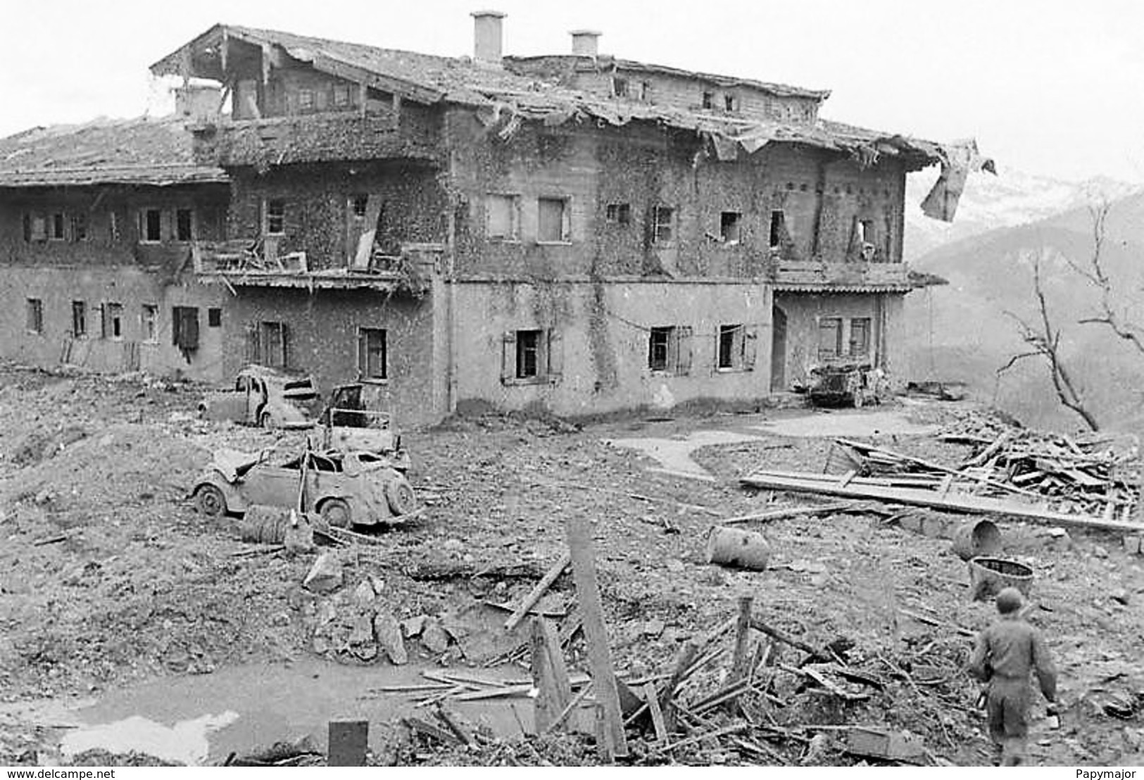 Militaria WW2 -  Chalet D'Hitler Le Berghof Après Le Bombardement Britannique - 1939-45