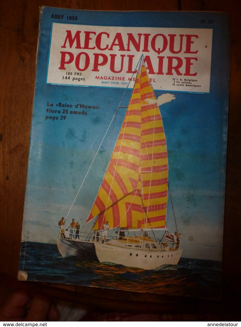 1953 MÉCANIQUE POPULAIRE: Se Préparer Pour Autre Planète;Pêche à L'arc; Truites Par Millions; Découpage Des Toles; Etc - Sonstige & Ohne Zuordnung