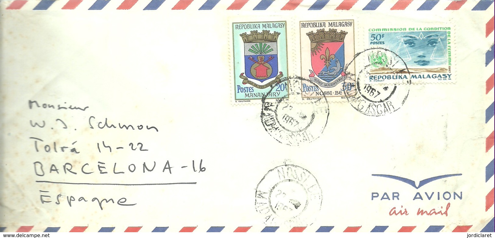 LETTER 1967  NOSSI-BE - Madagascar (1960-...)