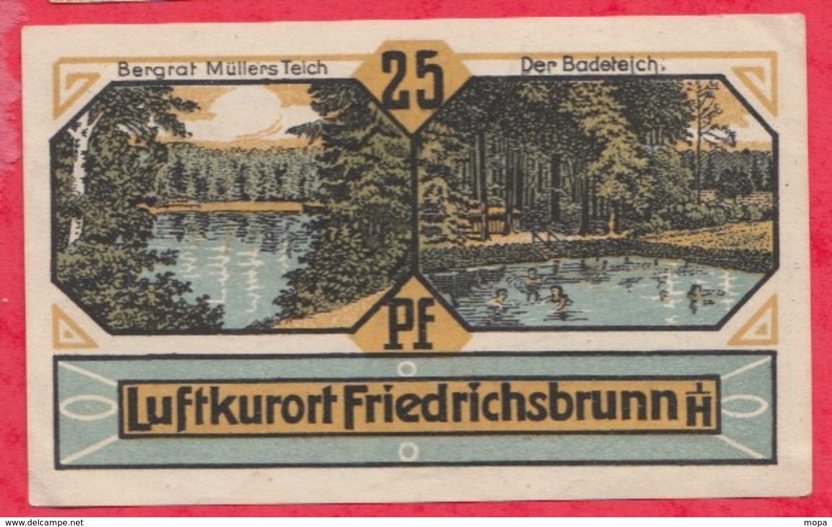 Allemagne 1 Notgeld De 25 Pfenning Stadt Friedrichsbrunn UNC  N °2350 - Collections