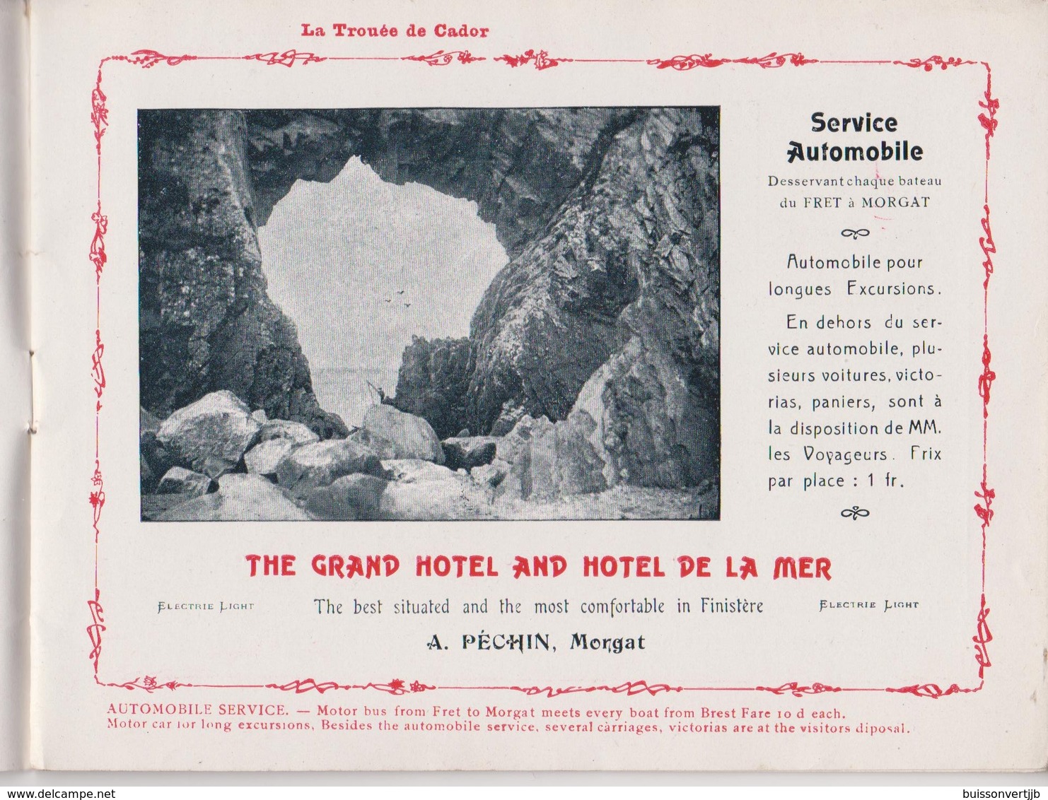 29 - Morgat - Gd Hôtel Et Hôtel De La Mer - Petite Brochure Publicitaire- - Cuadernillos Turísticos