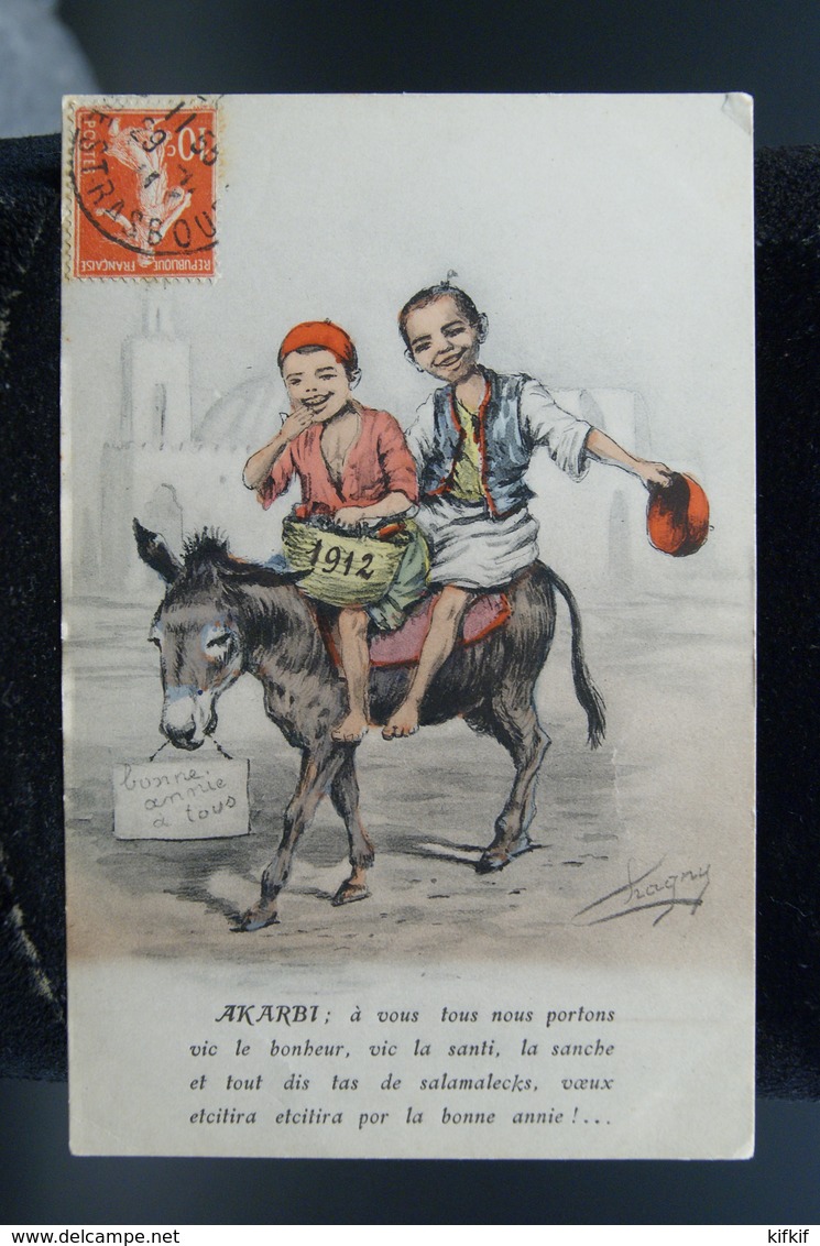 Carte Postale Illustrateur Afrique Du Nord - Algérie CHAGNY Bonne Année 1912 - Chagny