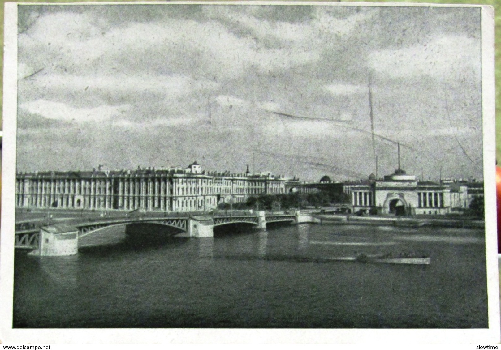 St. Petersburg Leningrad Old Postcard Of The USSR Russia 1946 Panorama Of The Neva River From Palace Square - Russia