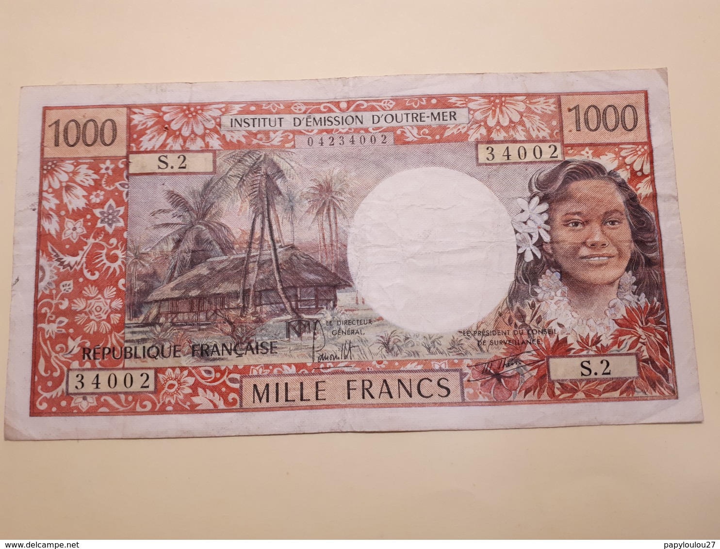 1 000 Fr De Papeete - Papeete (Polynésie Française 1914-1985)