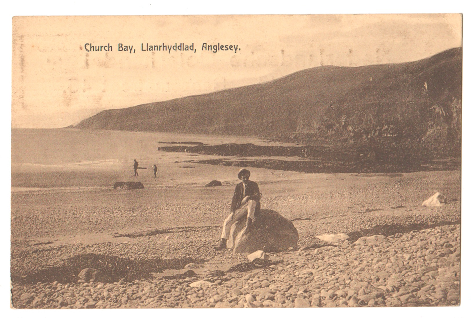 1900 Original 14x9 Old Photo Postcard Vintage Church Bay Llanrhyddlad Anglesey UK England Britain + Netherlands Adv 3147 - Other & Unclassified