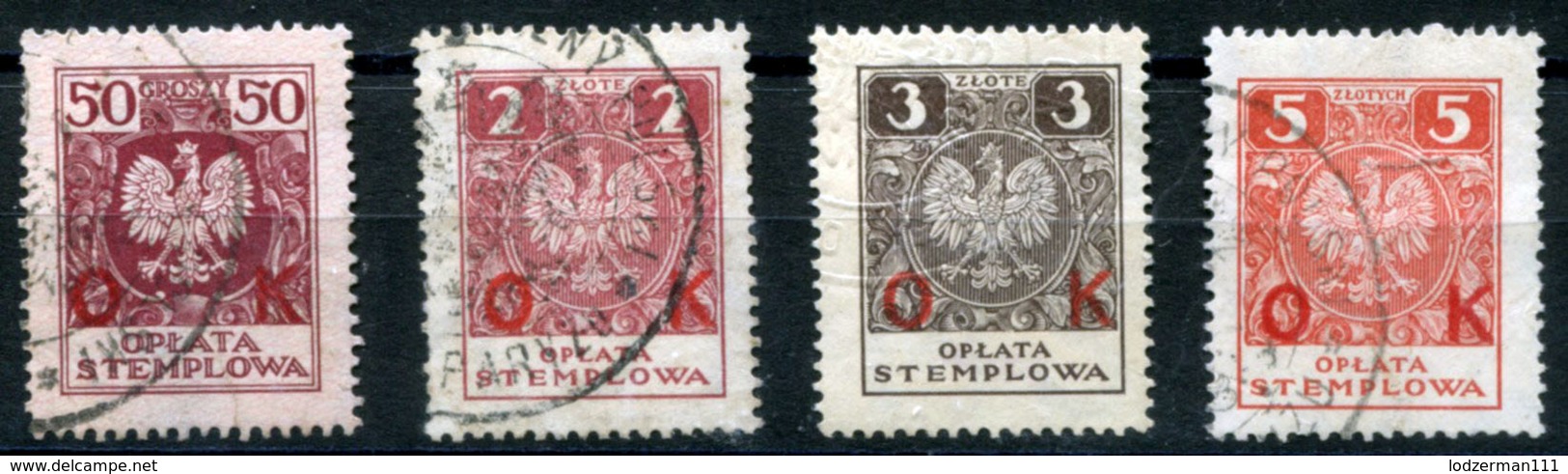 1932 Consular Fee (General Issue Overptd. OK) - 4 Rare Stamps - Fiscali