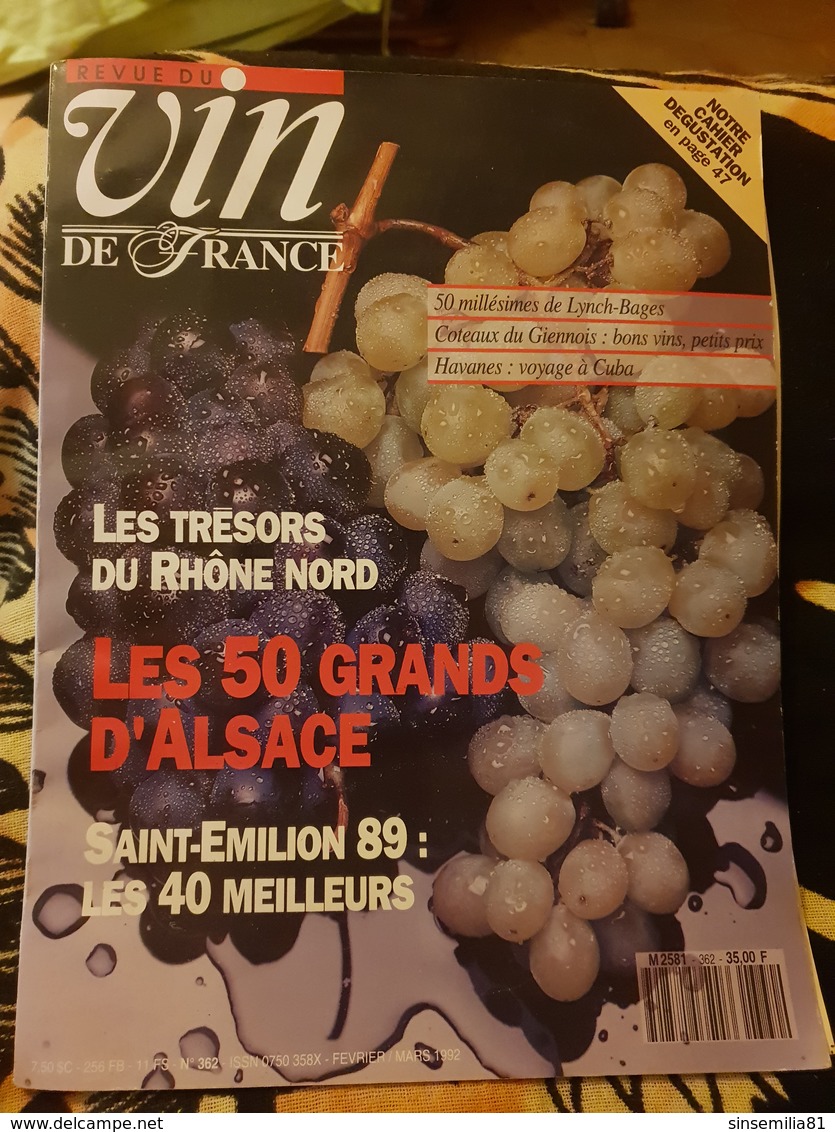 Revue Du Vin De France N° 362 : Les Trésors Du Rhone Nord, Les 50 Grands D'alsace. - Culinaria & Vinos