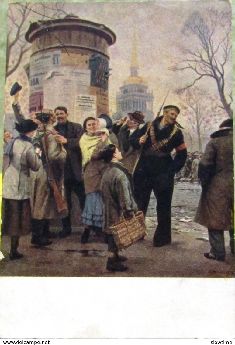 Russian Revolution. The First Word Of Soviet Power. Artist Osenev 1953 USSR Art Postcard - Paintings